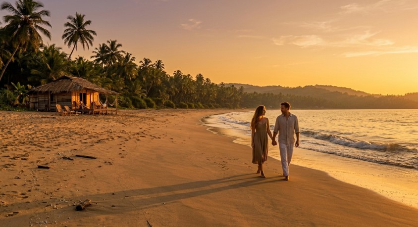 south goa holidays romantic beach walk for couples sunset view