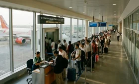 Passengers boarding an India to Dubai flight 2026 at an international airport terminal