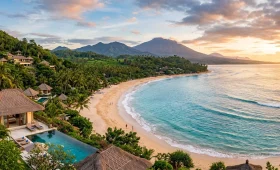 Bali trip cost from India guide featuring tropical beaches, luxury villas, and scenic island landscapes